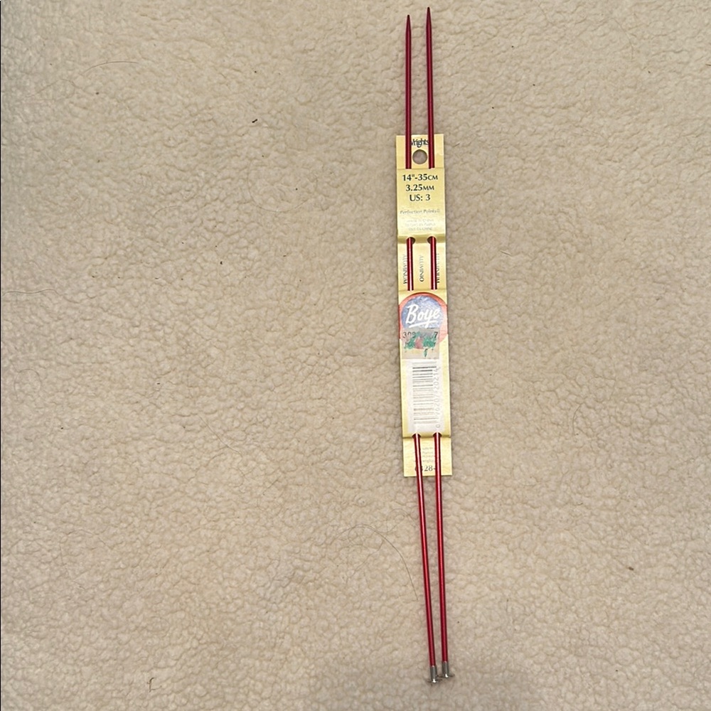 Boye Red Knitting Needles